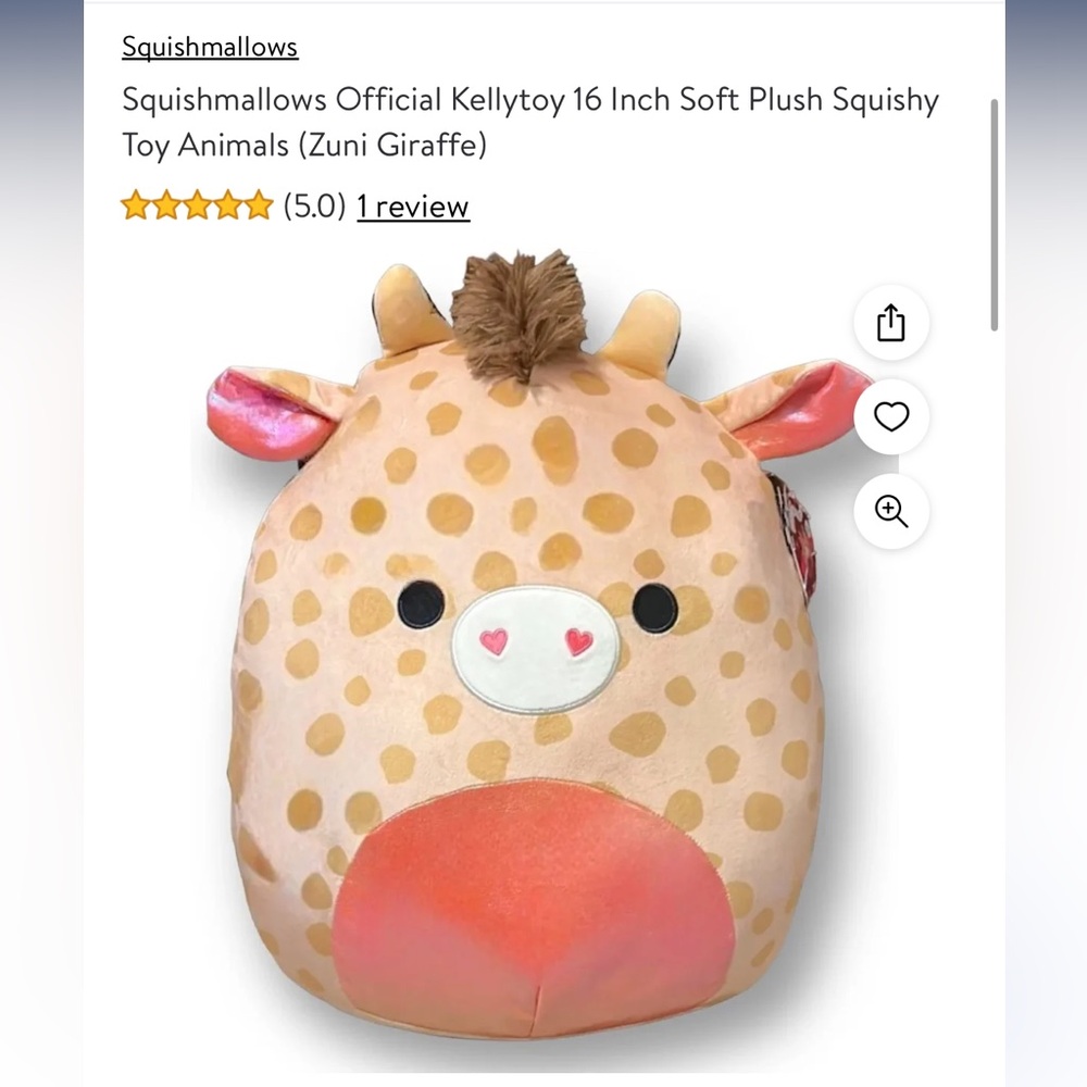 Squishmallows Official Kellytoy 16 Inch nwt (Zuni Giraffe)
